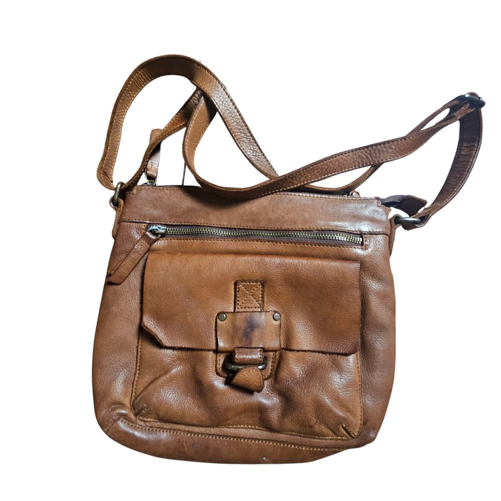 Harbour 2nd Casey Distressed Leather‎ Shoulder Crossbody Bag Anchor Logo
